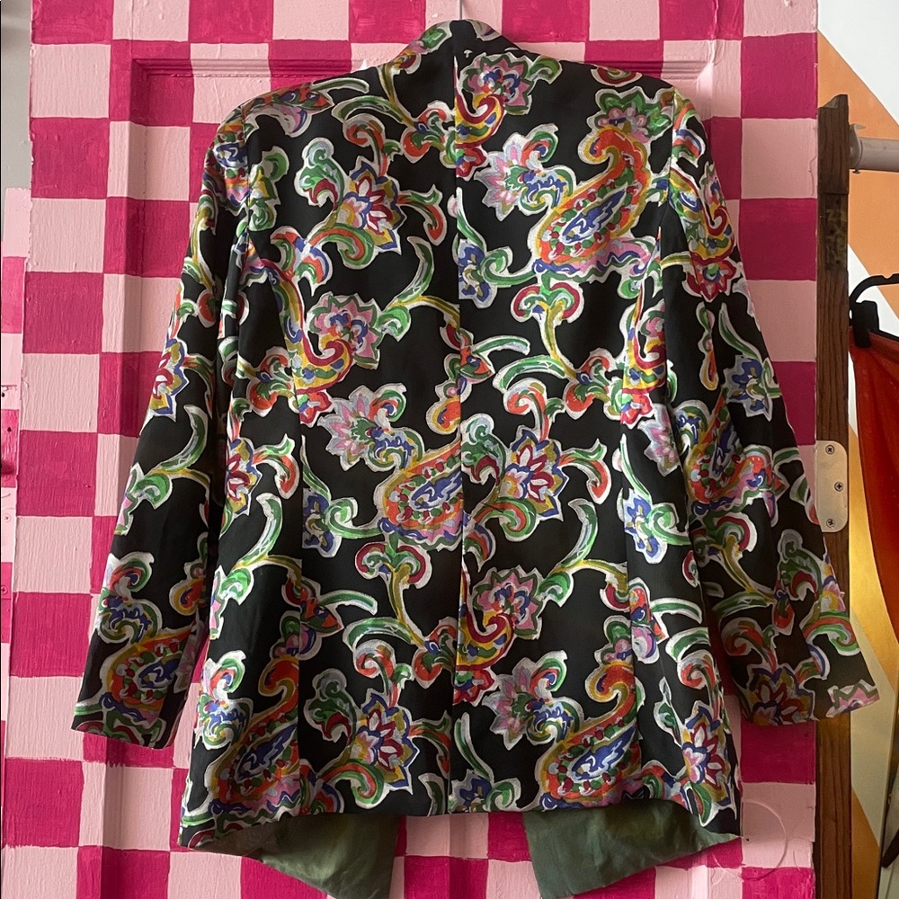 Emporio Armani vintage silk colorful blazer - Picture 2 of 3